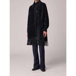 NEW SOIA&KYO danela knit scarfigan with fringe in black